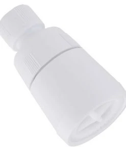 Plumb Works® 1-Spray White Fixed Mount Showerhead