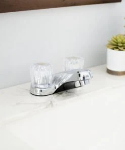 Plumb Works® Two-Handle 4" Centerset Chrome Bathroom Faucet -Plumb Works Sales Store 6731832 011PW4170CP LS1