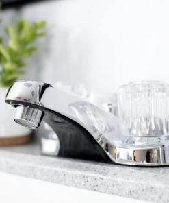 Plumb Works® Two-Handle 4" Centerset Chrome Bathroom Faucet -Plumb Works Sales Store 6731833 011PW4120CP LS2