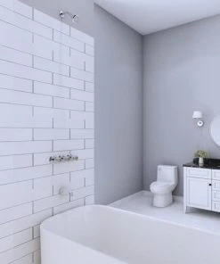 PlumbWorks Plumb Works® Bardwell™ Three-Handle 1-Spray Polished Chrome Bathtub Shower Faucet -Plumb Works Sales Store 6736002 SC LS 45