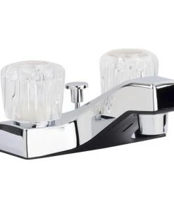 Plumb Works® Two-Handle 4" Centerset Chrome Bathroom Faucet
