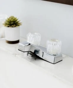 Plumb Works® Two-Handle 4" Centerset Chrome Bathroom Faucet -Plumb Works Sales Store 6739544 012PW4155CP LS2