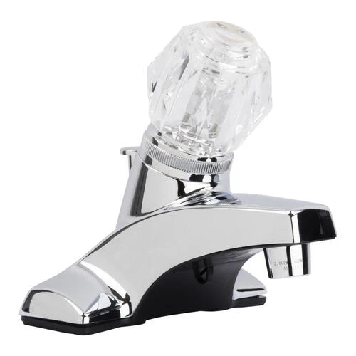Plumb Works® One-Handle 4" Centerset Chrome Bathroom Faucet 3 Plumb Works® One-Handle 4" Centerset Chrome Bathroom Faucet
