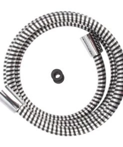 Plumb Works® 72" Chrome/Black PVC Replacement Shower Hose