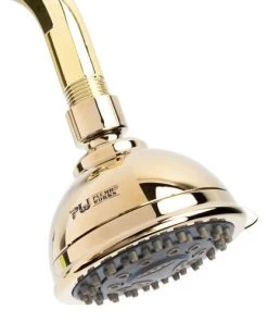 Plumb Works® 5-Spray Bright Brass Fixed Mount Showerhead