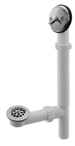 Plumb Works® Chrome Trip Lever Bathtub Drain Assembly 3 Plumb Works® Chrome Trip Lever Bathtub Drain Assembly