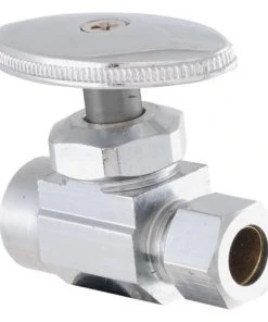 Plumb Works® 1/2" Sweat X 3/8"OD Compression Straight Valve