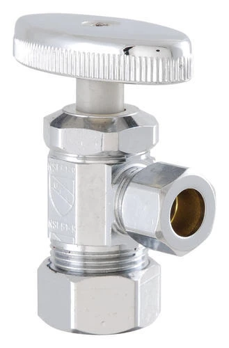 Plumb Works® 5/8" OD Compression X 3/8" OD Compression Angle Valve 3 Plumb Works® 5/8" OD Compression X 3/8" OD Compression Angle Valve