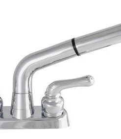 Plumb Works® Two-Handle Chrome Pull-Out Laundry/Utility Sink Faucet