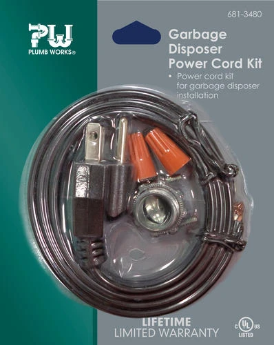 Plumb Works® Black Garbage Disposal Power Cord Installation Kit Plumb Works® Black Garbage Disposal Power Cord Installation Kit -Plumb Works Sales Store PowerCordKit.Front